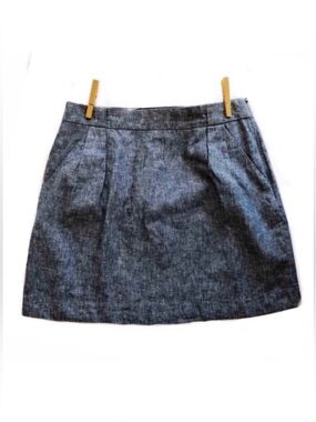 The Limited Blue Linen Chambray Mini Skirt size 6